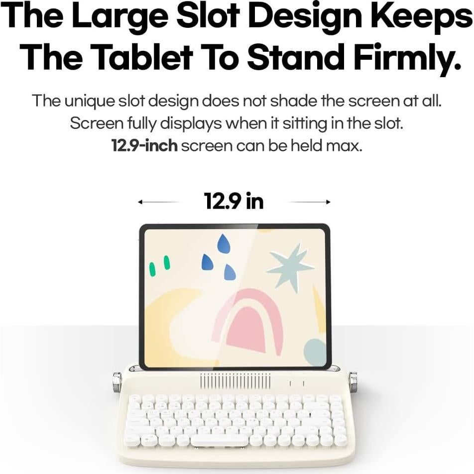 Teclado Inalámbrico Adventurers Retro Bluetooth 5.0 32.77 cm