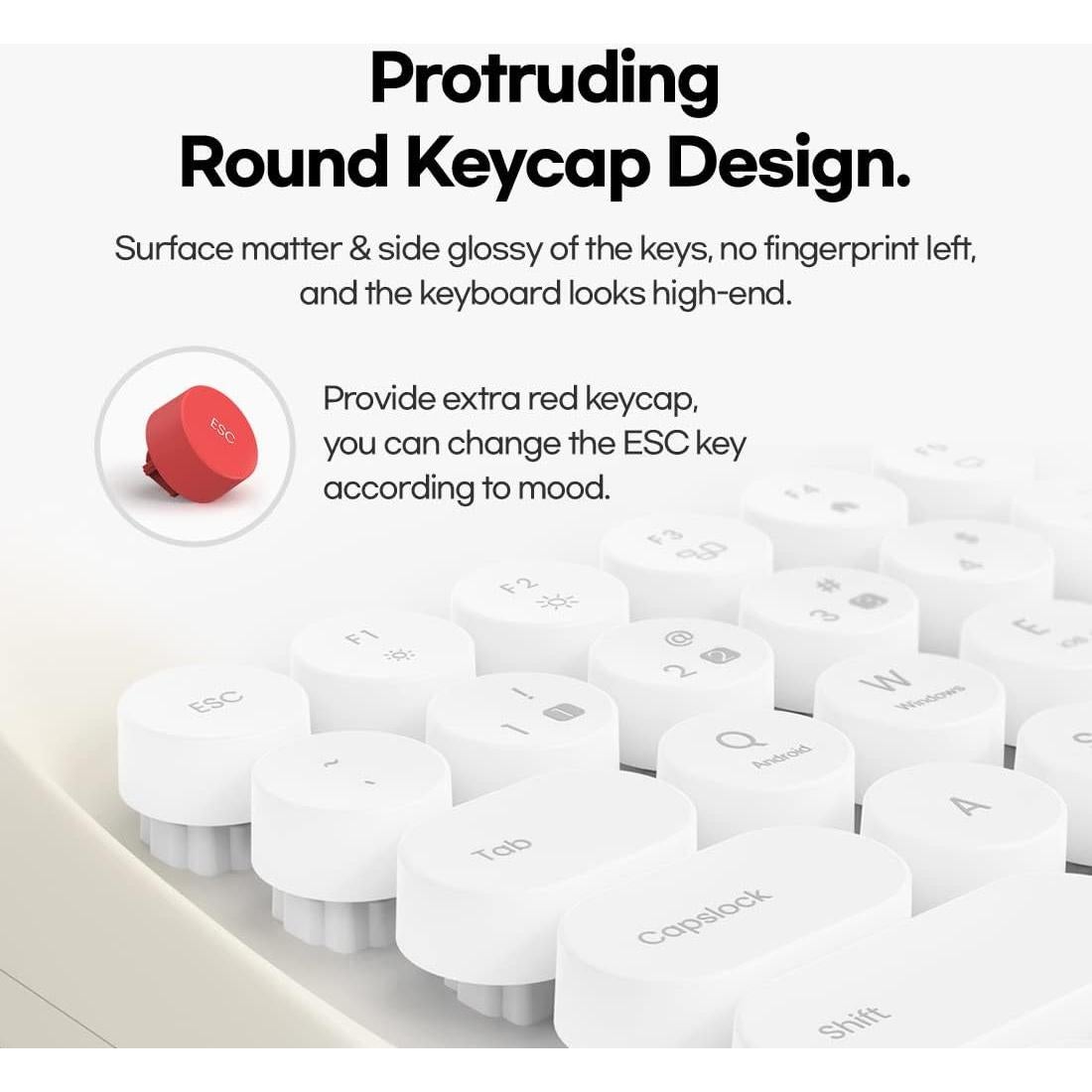 Teclado Inalámbrico Adventurers Retro Bluetooth 5.0 32.77 cm