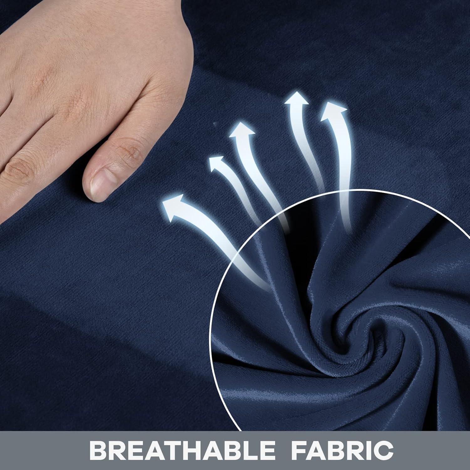 Funda de Sofá Elástica WEERRW Terciopelo Azul Marino Grande