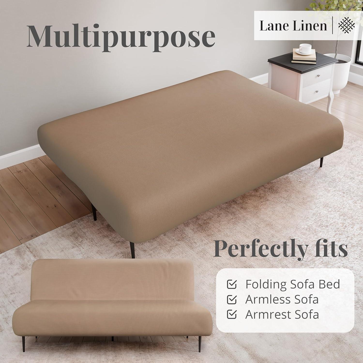 Funda de Sofá Futon LANE LINEN Taupe Ajuste Elástico 1 Pieza