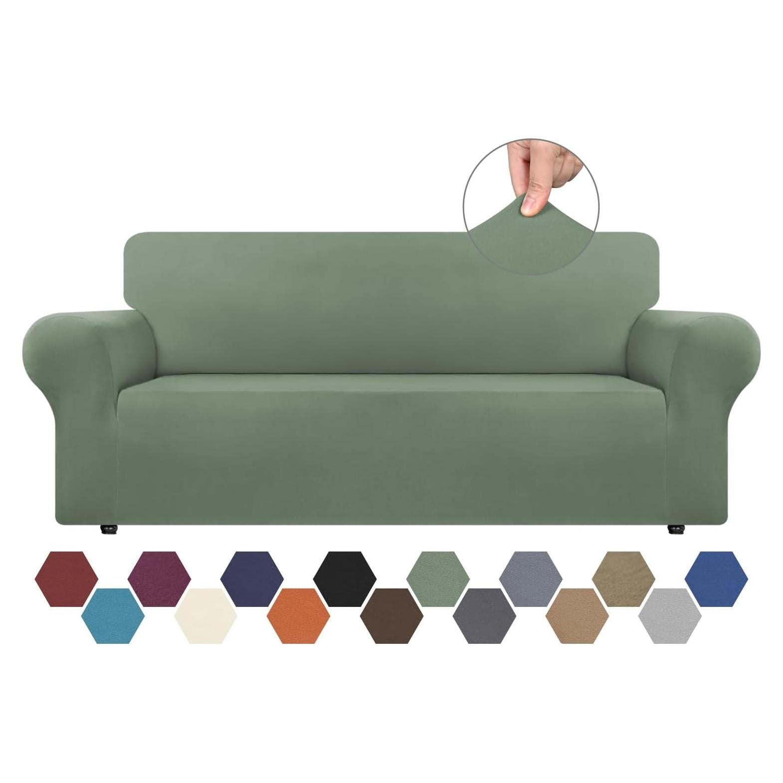 Funda de Sofá Stretch CWK Mediana Verde Grisáceo Antideslizante