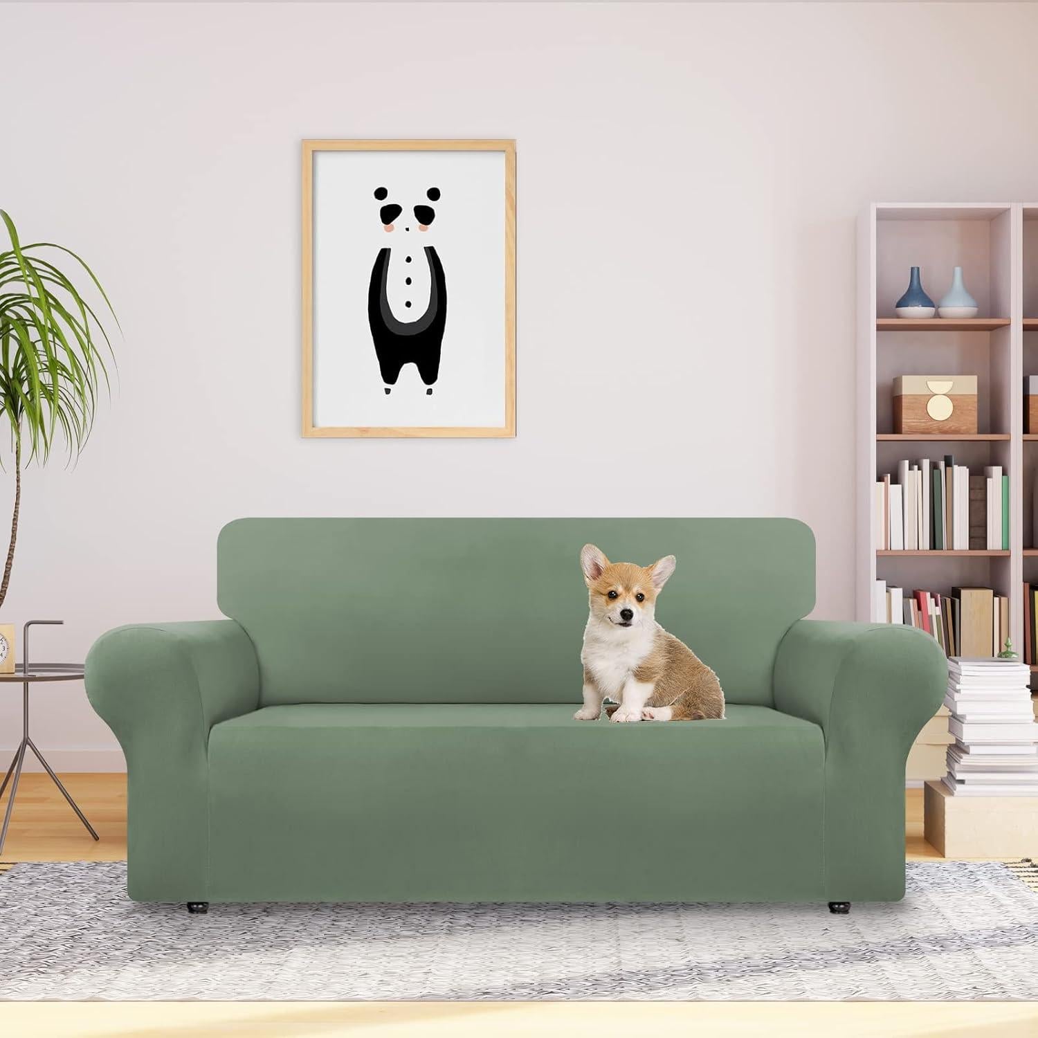 Funda de Sofá Stretch CWK Mediana Verde Grisáceo Antideslizante