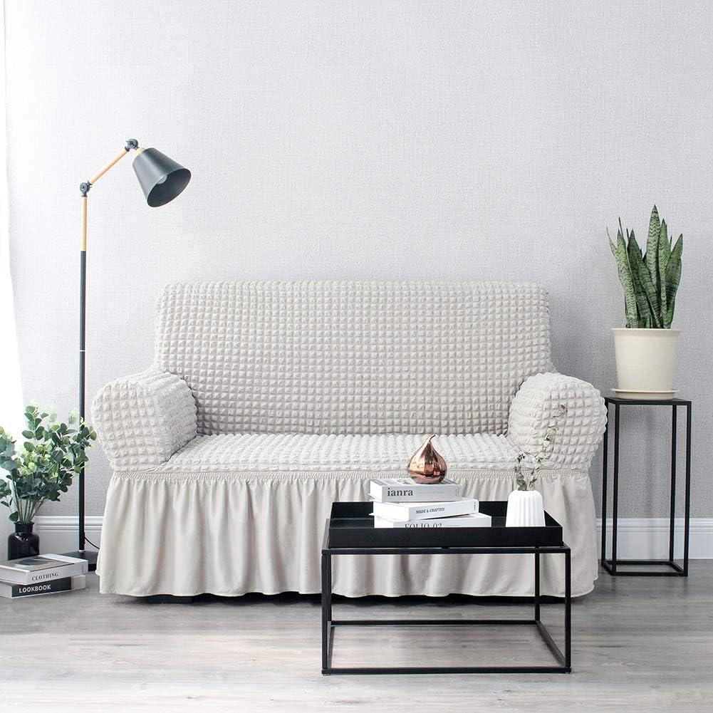 Funda de Sofá NICEEC Marfil Universal 3 Plazas Ajustable