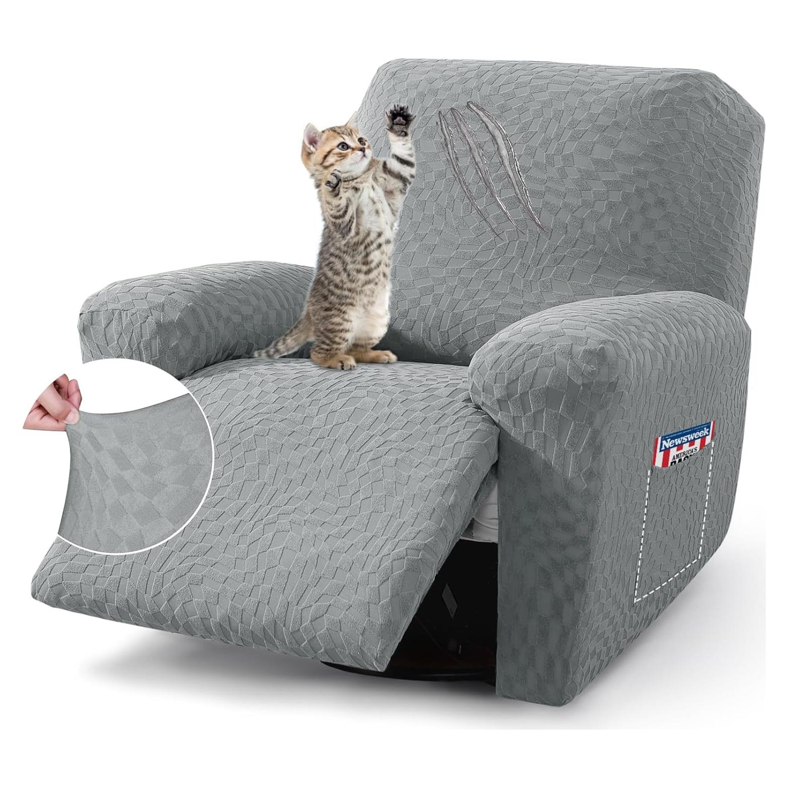 Funda para Sillón Reclinable ZNSAYOTX 3 Piezas Gris Claro