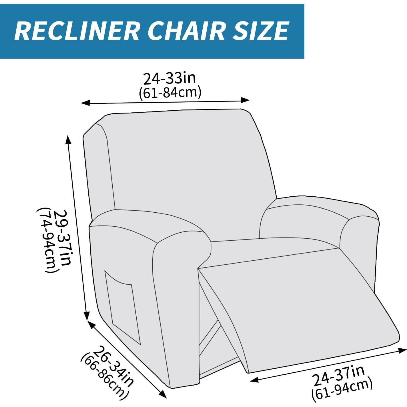 Funda para Sillón Reclinable ZNSAYOTX 3 Piezas Gris Claro
