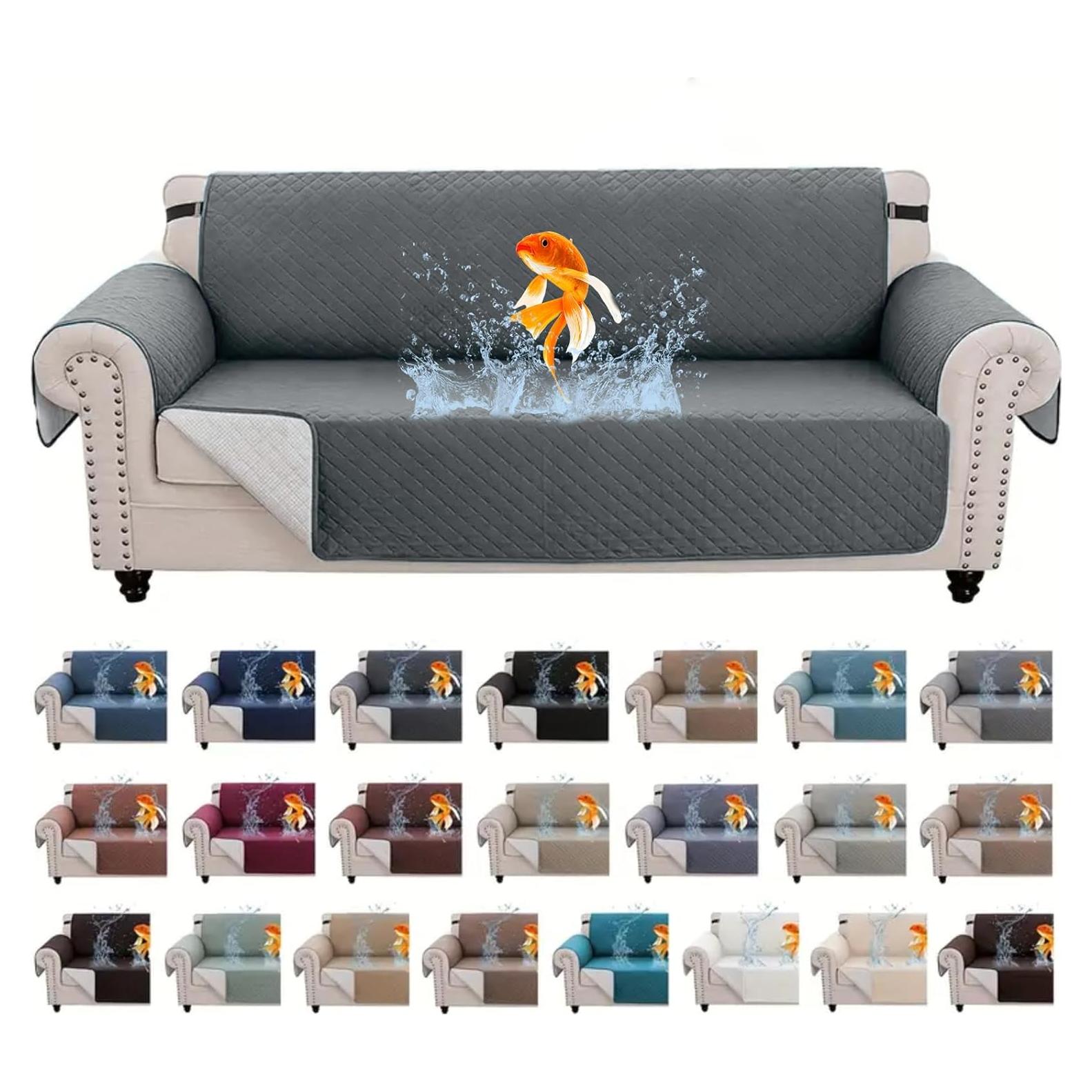 Funda de Sofá Acolchada Impermeable XINEAGE 69" Gris Oscuro