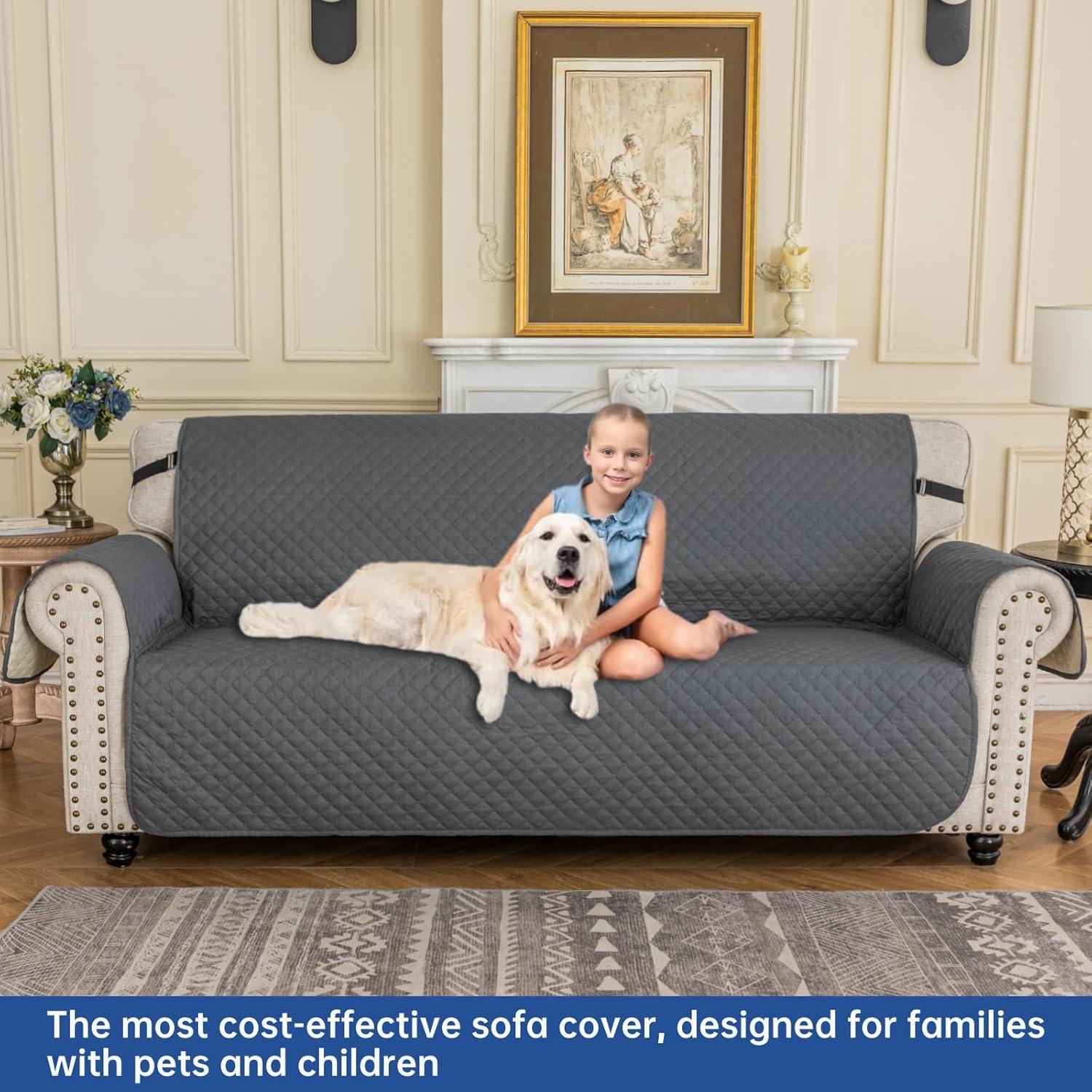 Funda de Sofá Acolchada Impermeable XINEAGE 69" Gris Oscuro