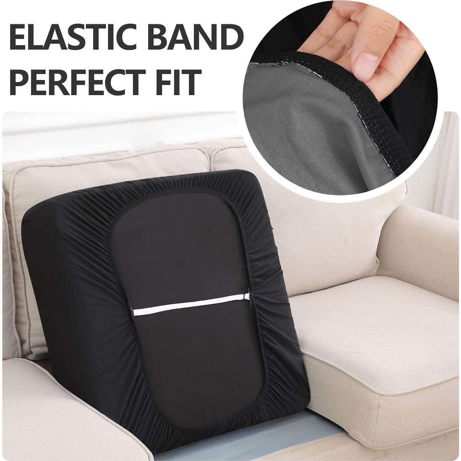 Cubierta de cojín de sofá impermeable hyha mediana negra