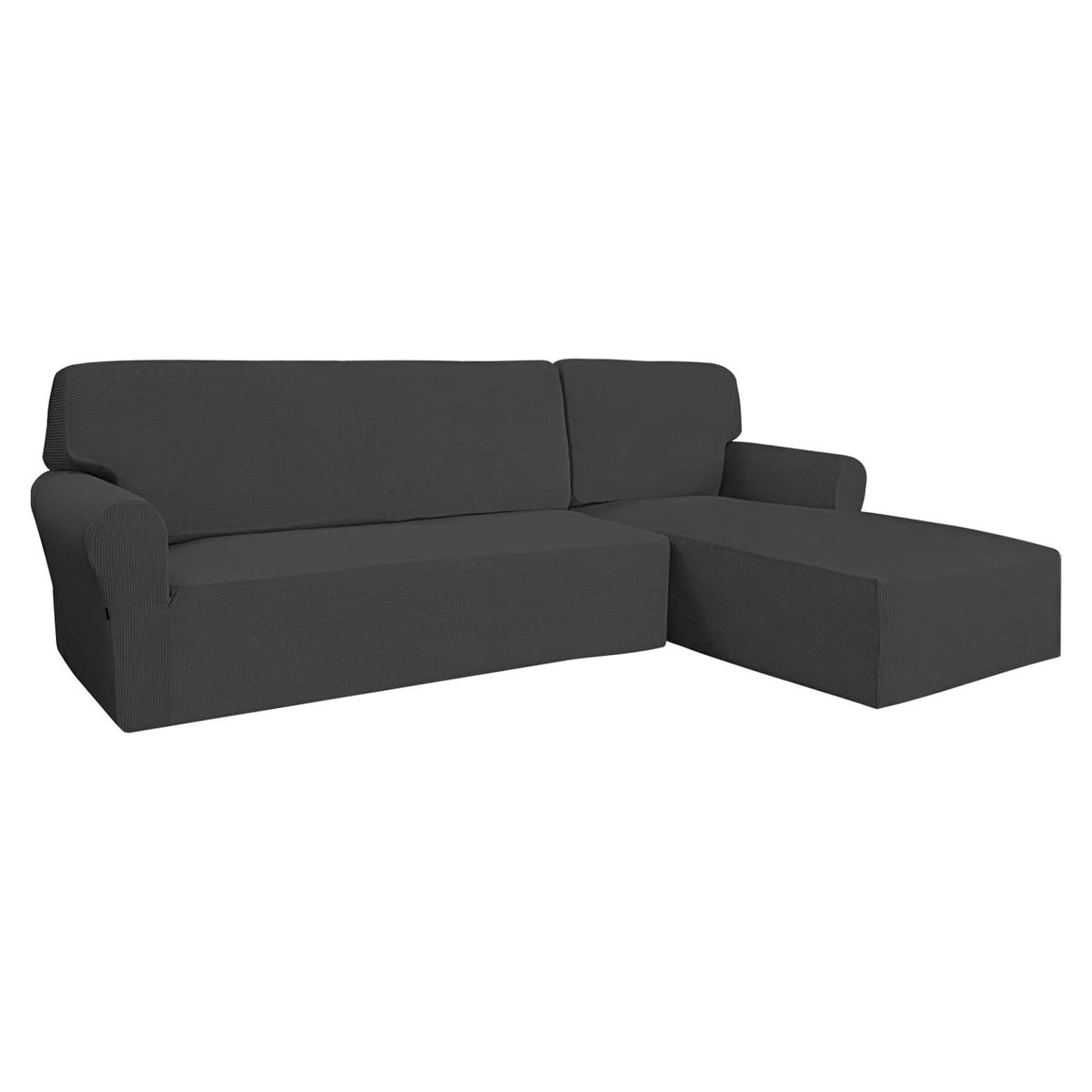 Funda de Sofá Easy-Going 2 Piezas Jacquard Gris Oscuro