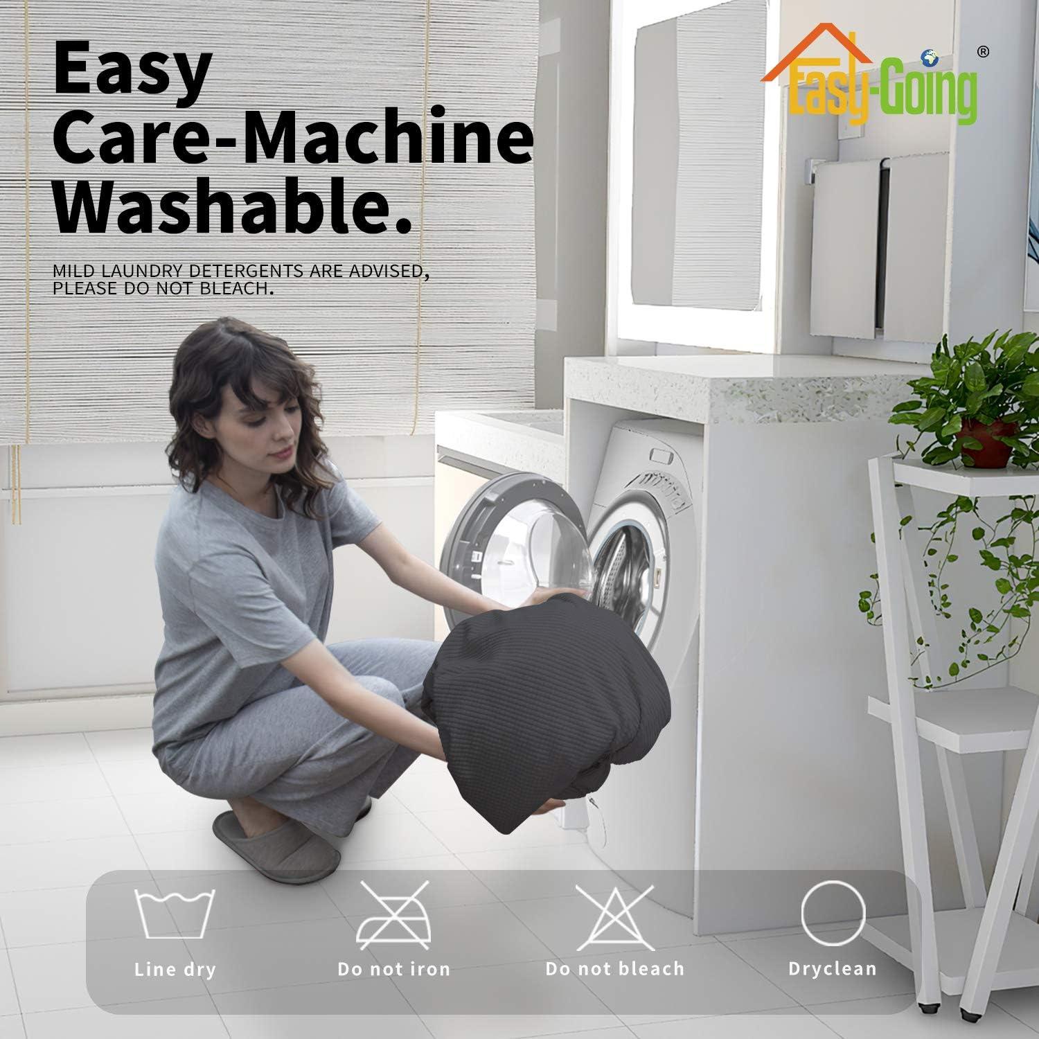 Funda de Sofá Easy-Going 2 Piezas Jacquard Gris Oscuro