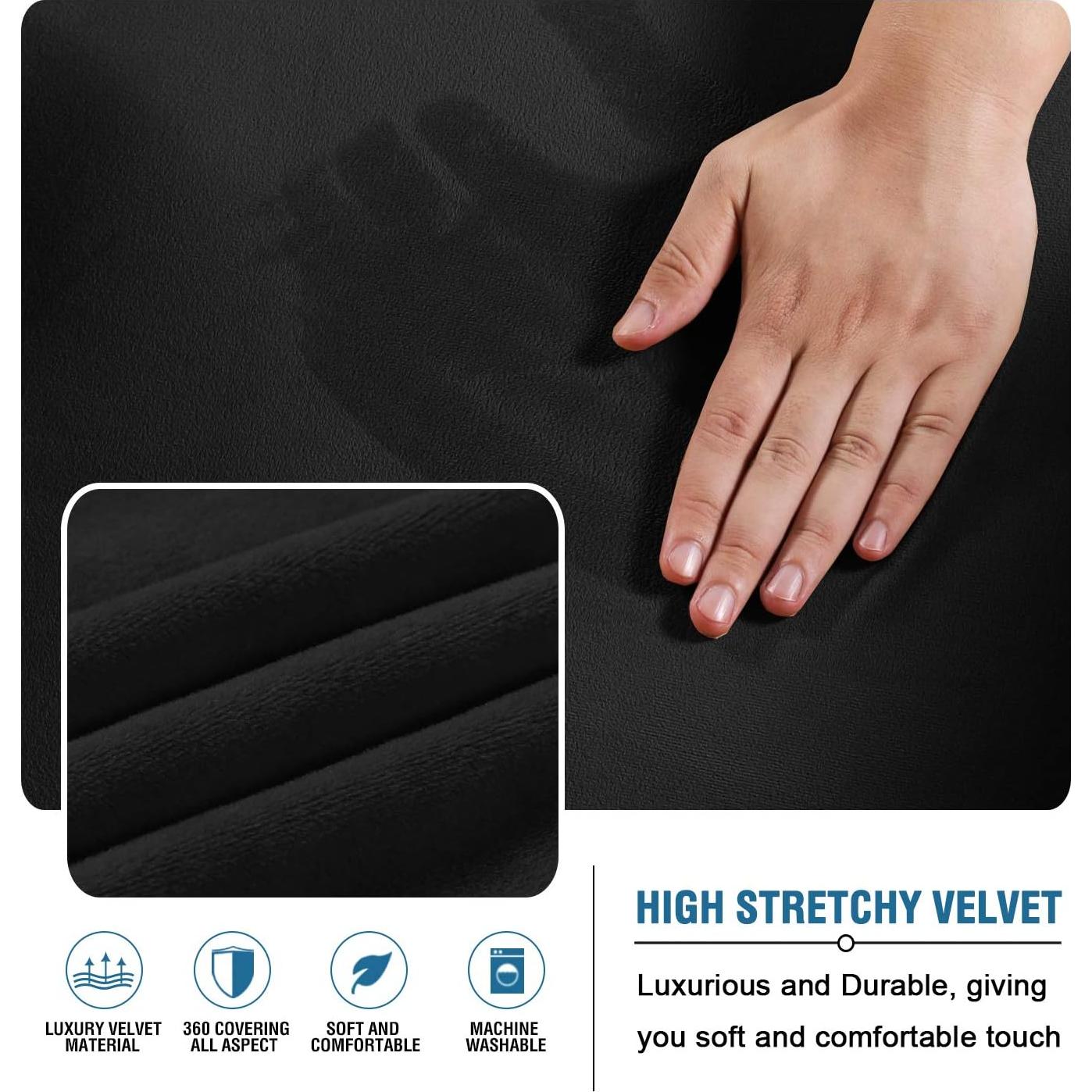 Funda de Terciopelo H.VERSAILTEX para Sofá Futón Negro