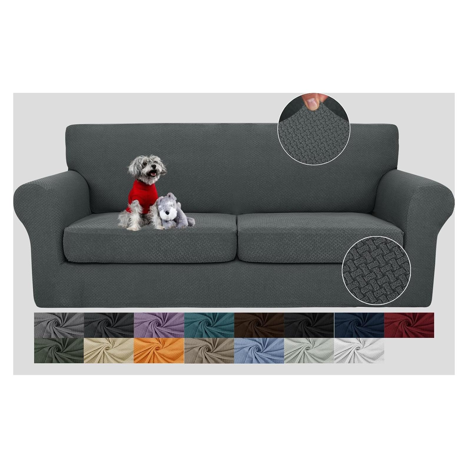 Funda de Sofá JIVINER 3 Piezas Loveseat XL Gris Oscuro
