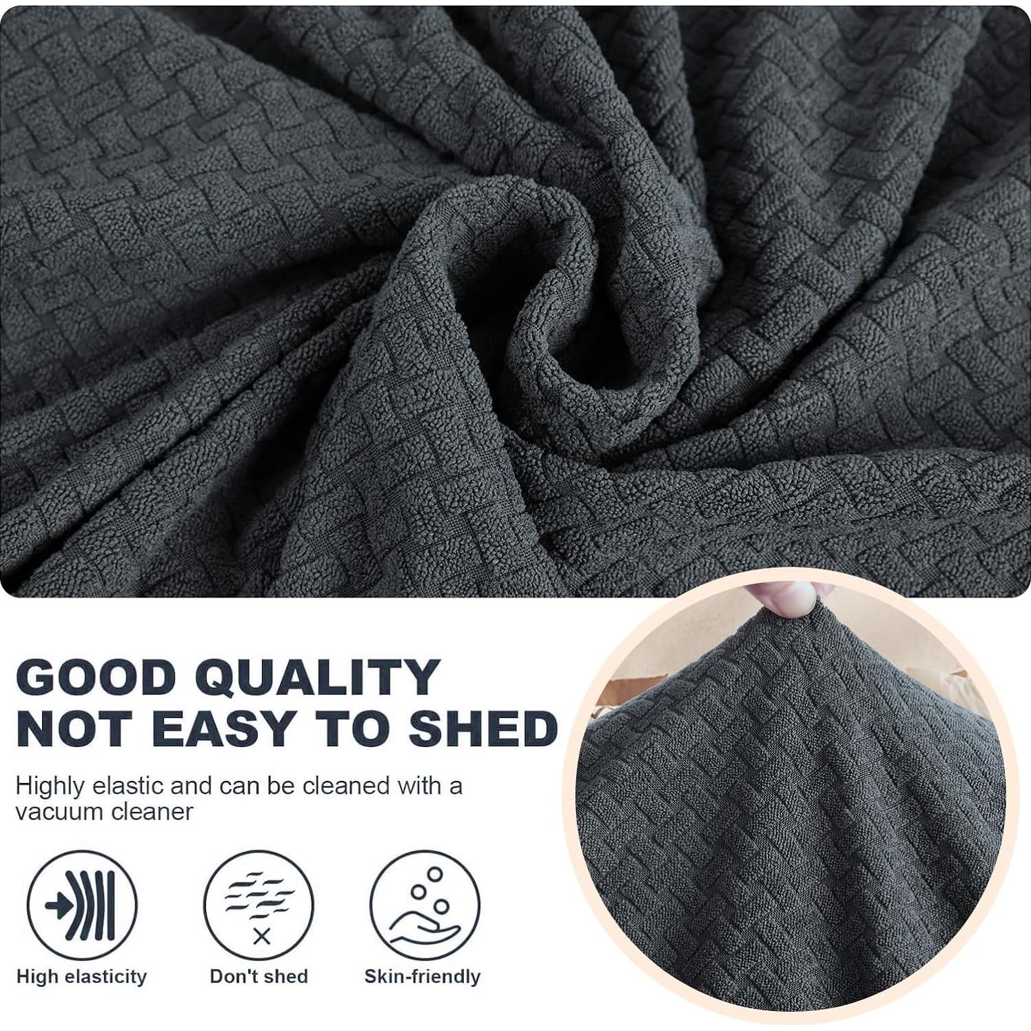 Funda de Sofá JIVINER 3 Piezas Loveseat XL Gris Oscuro