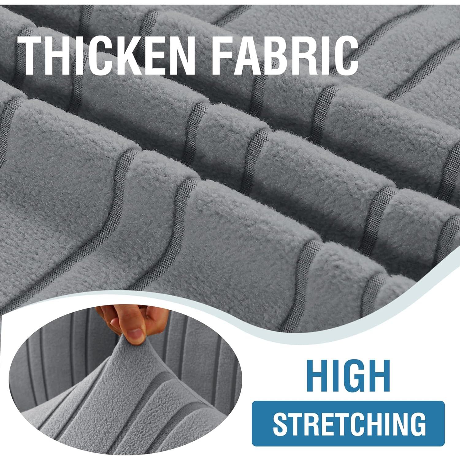 Funda de Sofá H.VERSAILTEX Gris 3 Plazas Rayas Jacquard