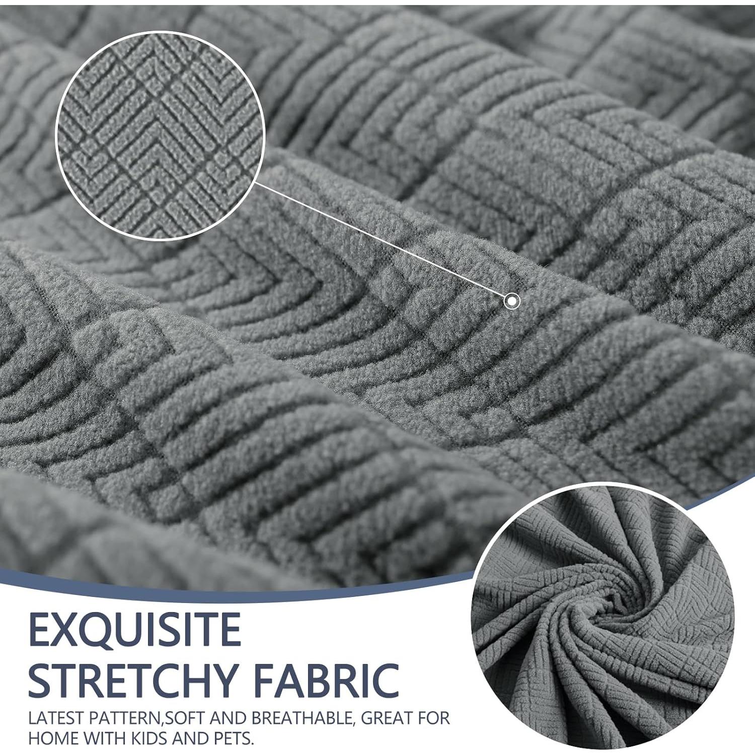 Funda de Sofá JIVINER Elástica 3 Cojines Rombo Gris Claro