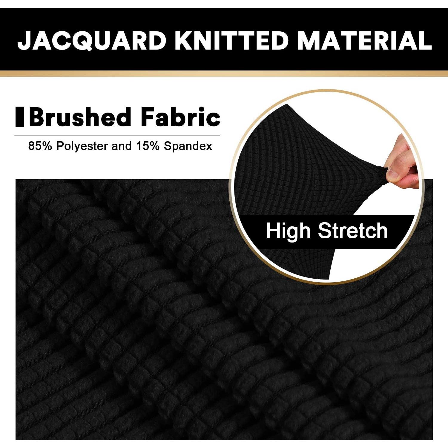 Funda de Futón Elástica PrinceDeco Negra Jacquard 215 cm