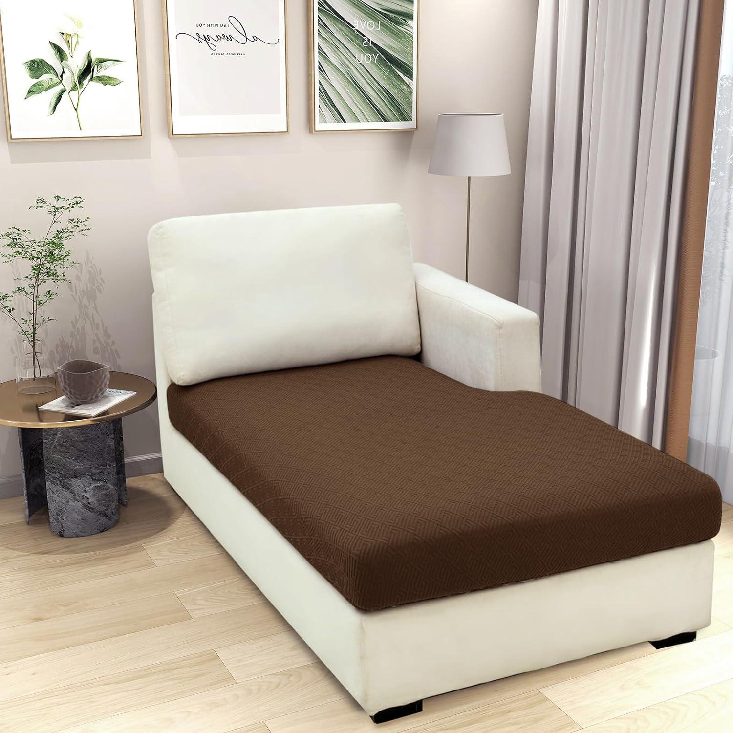 Cubierta de Sofá Chaise Lounge ZNSAYOTX Café Universal