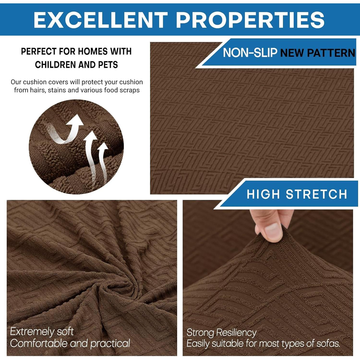 Cubierta de Sofá Chaise Lounge ZNSAYOTX Café Universal