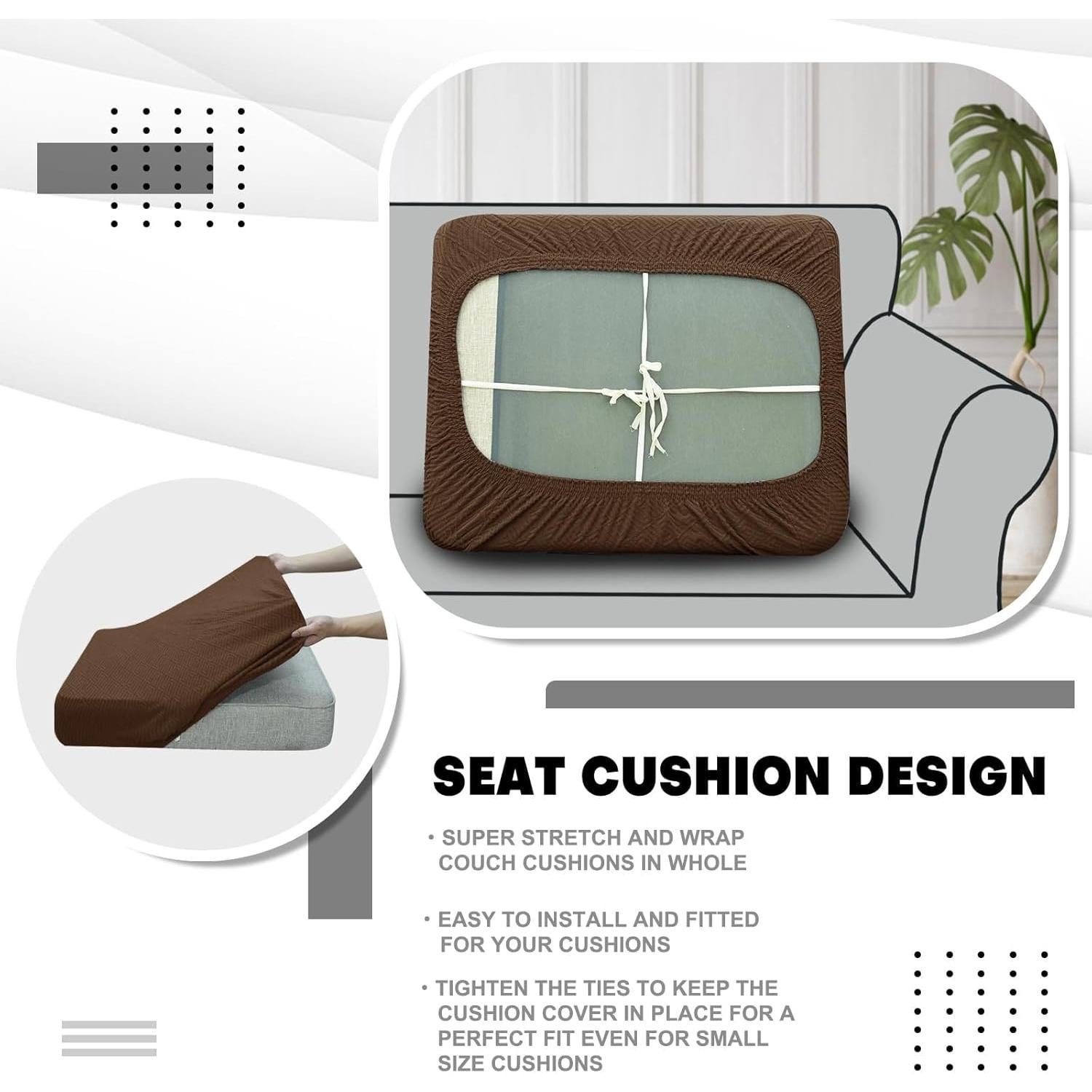 Cubierta de Sofá Chaise Lounge ZNSAYOTX Café Universal