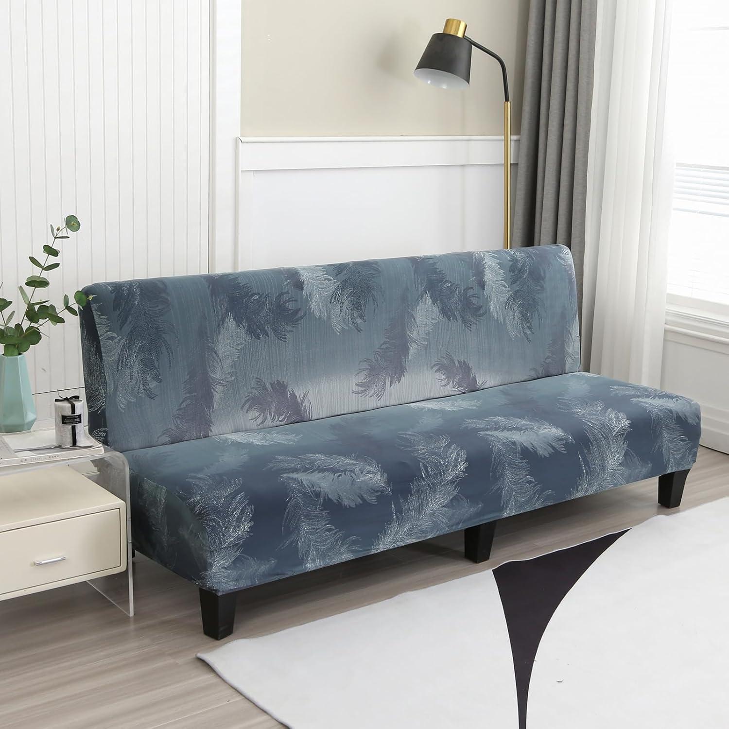 Funda de Sofá Cama Sin Brazos MIFXIN Pluma Azul 180-210 cm