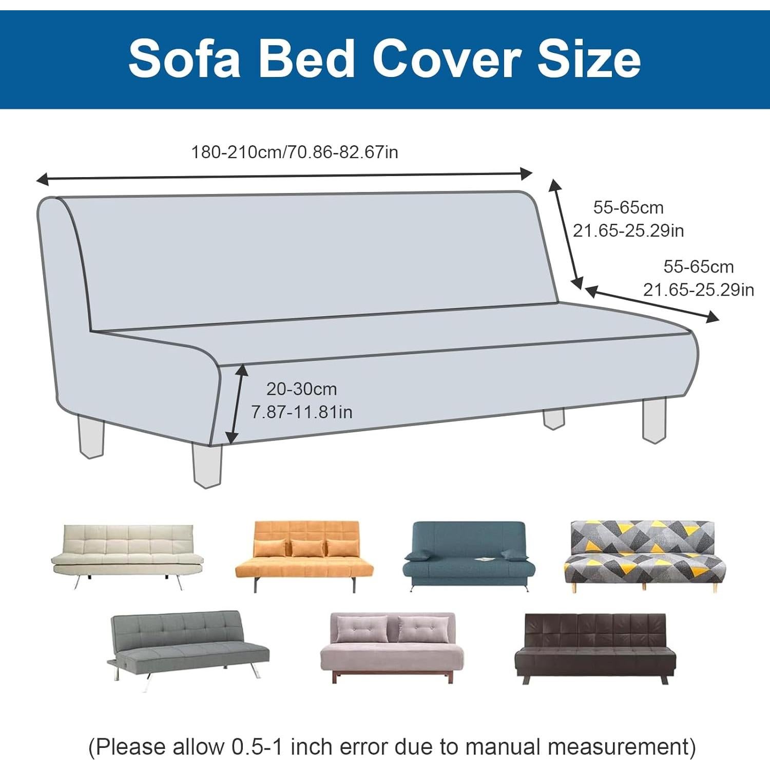 Funda de Sofá Cama Sin Brazos MIFXIN Pluma Azul 180-210 cm