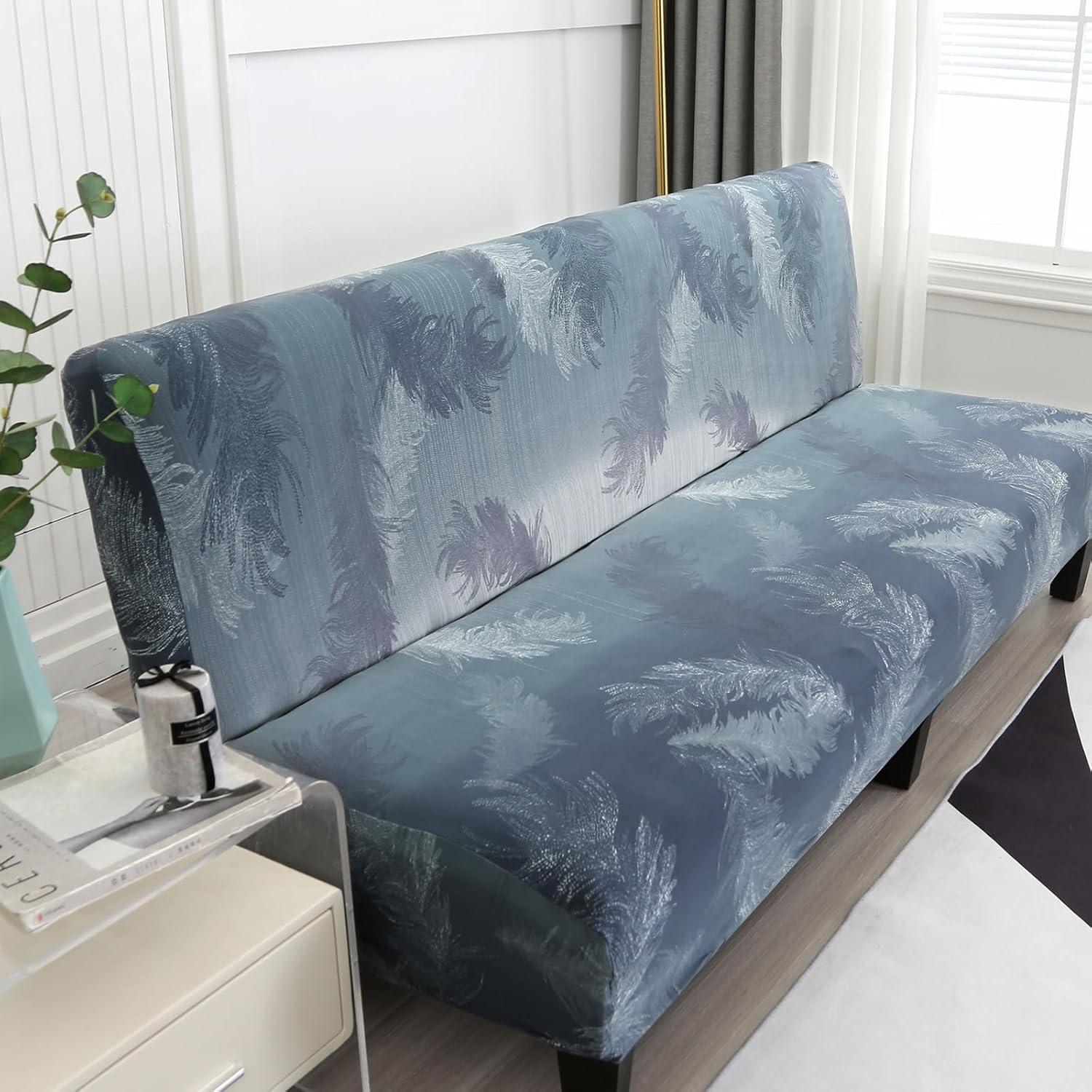 Funda de Sofá Cama Sin Brazos MIFXIN Pluma Azul 180-210 cm