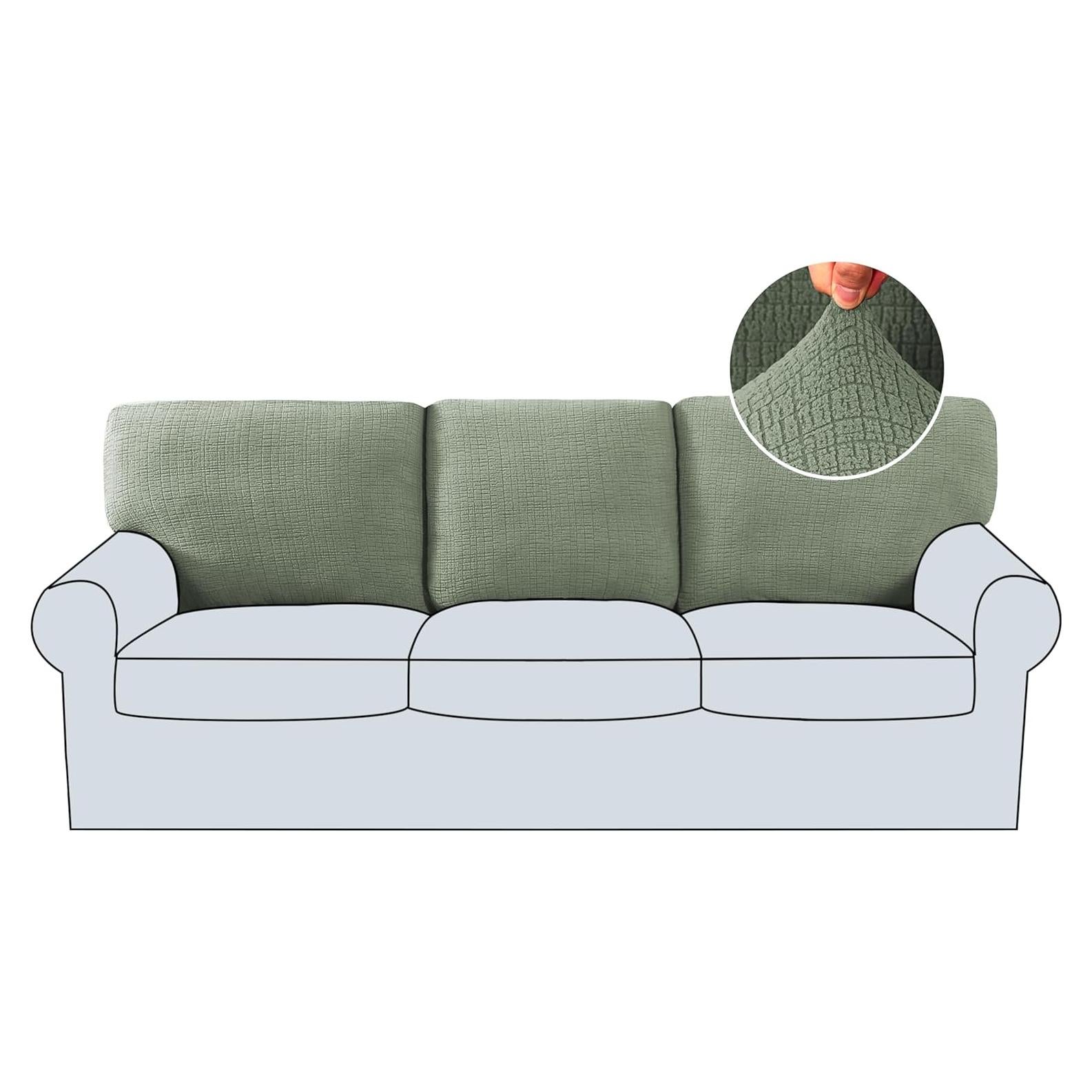 H.VERSAILTEX Funda Sofá 3 Piezas Jacquard Antideslizante