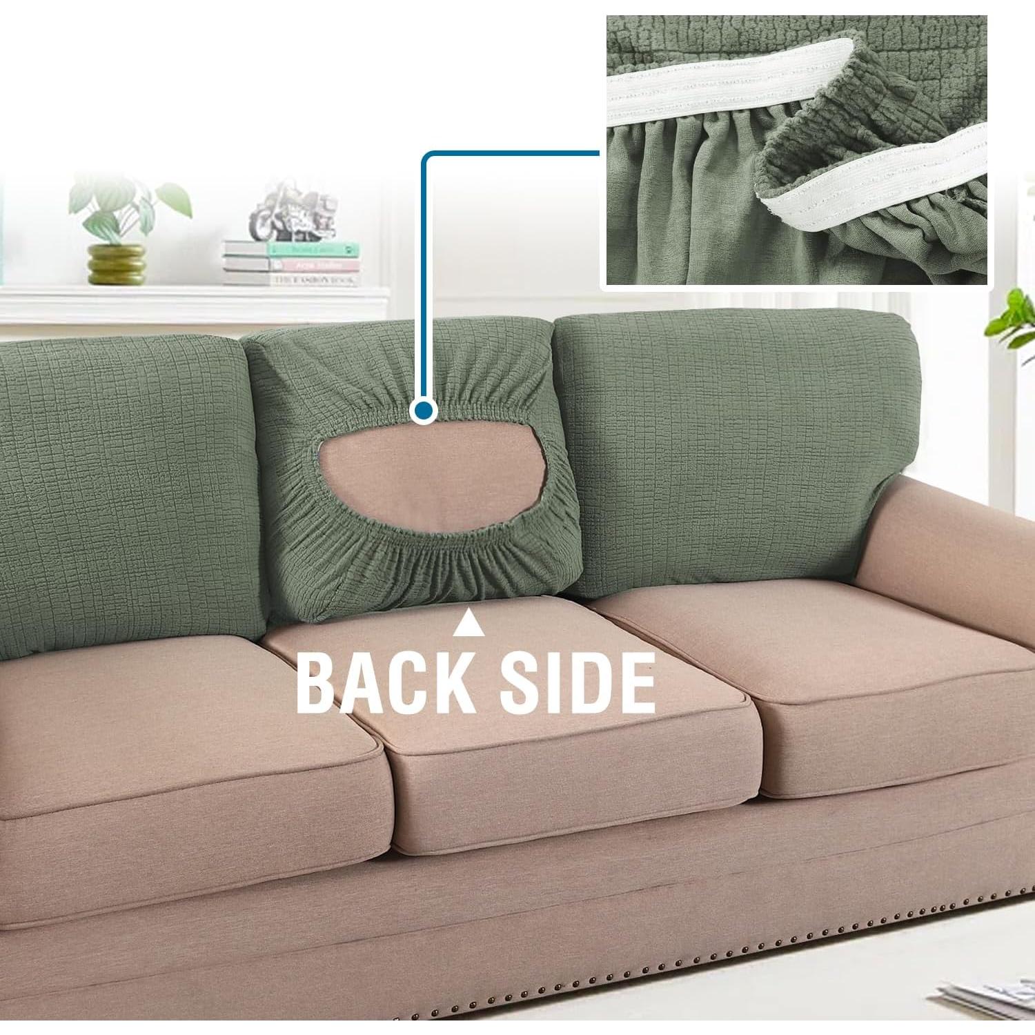 H.VERSAILTEX Funda Sofá 3 Piezas Jacquard Antideslizante