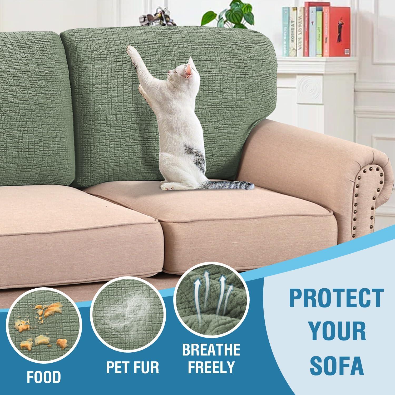 H.VERSAILTEX Funda Sofá 3 Piezas Jacquard Antideslizante