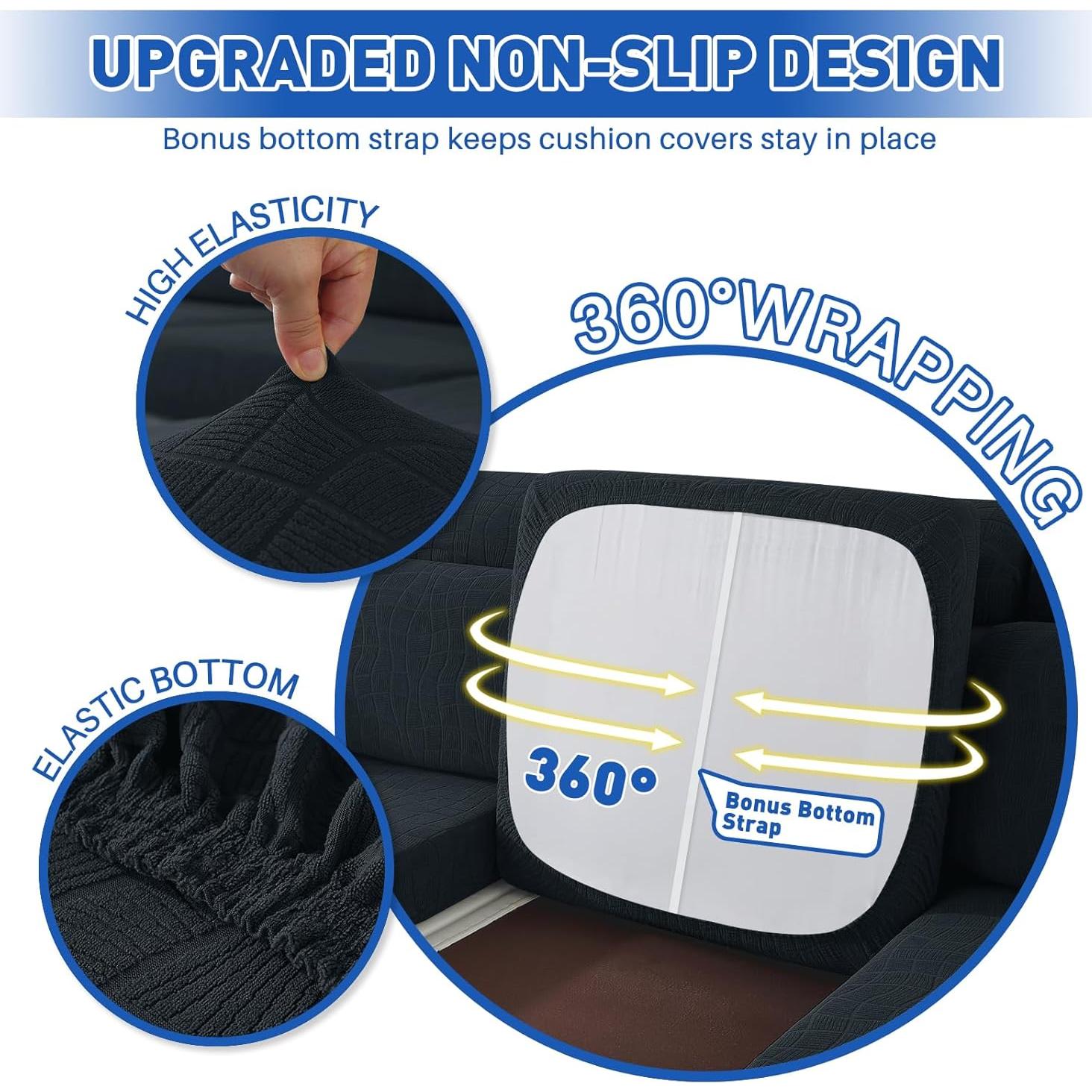 Fundas de Cojines Impermeables MAXIJIN 3 Piezas Gris