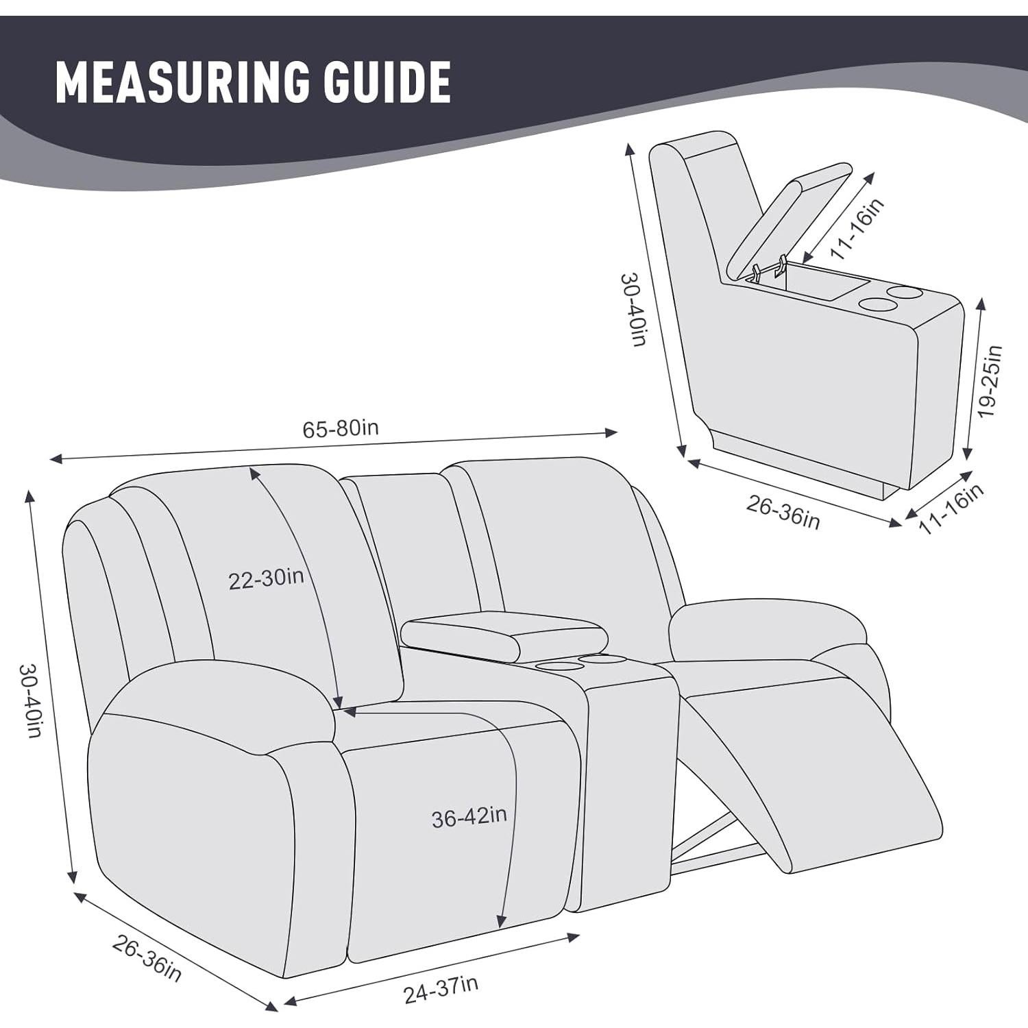 Funda para Loveseat Recliner KinCam 2 Asientos Gris Carbón