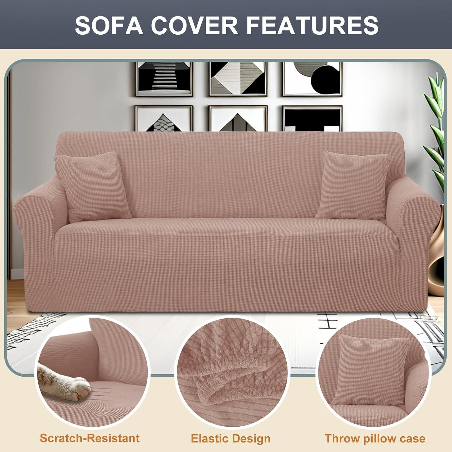 Funda de Sofá Estirable Luxshare Home Grande Camel 2 Cojines