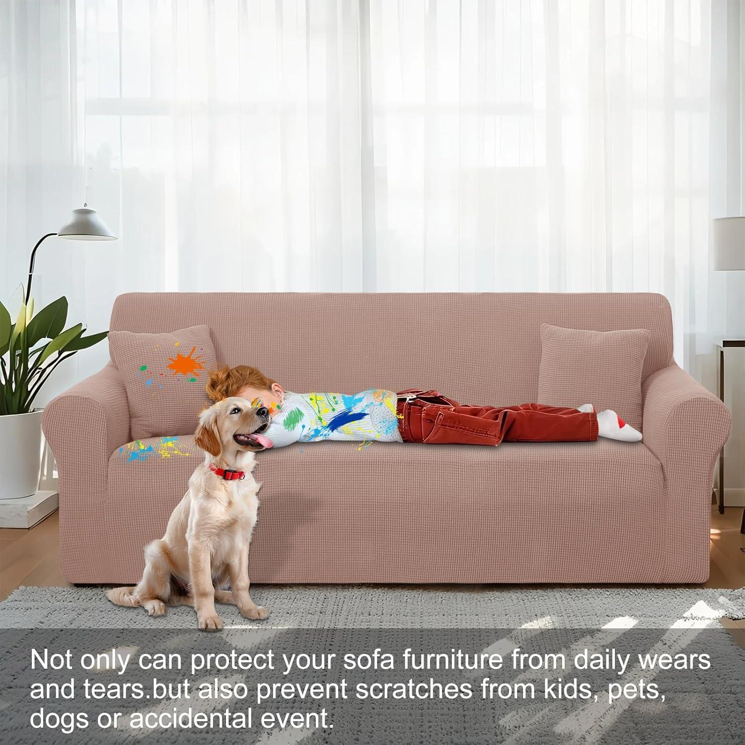 Funda de Sofá Estirable Luxshare Home Grande Camel 2 Cojines