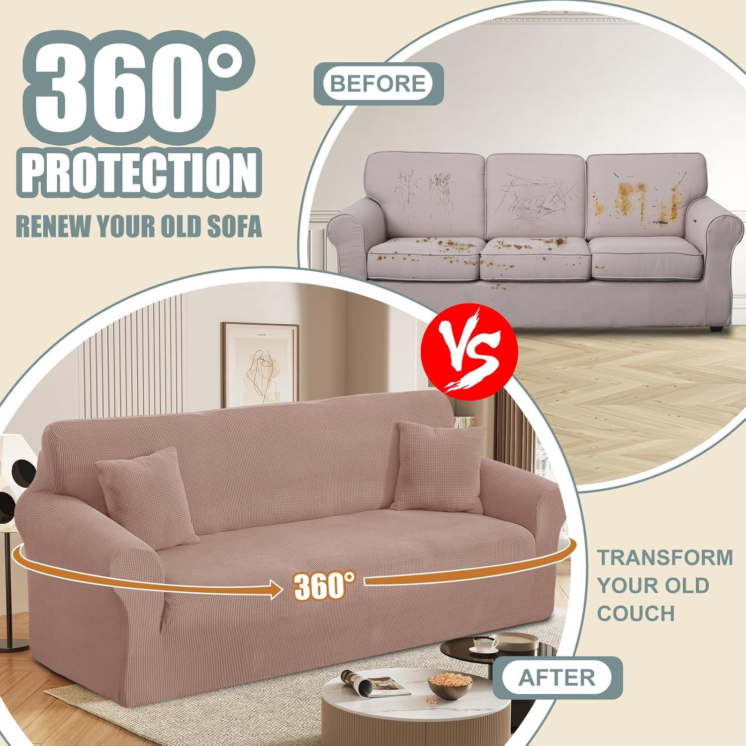 Funda de Sofá Estirable Luxshare Home Grande Camel 2 Cojines