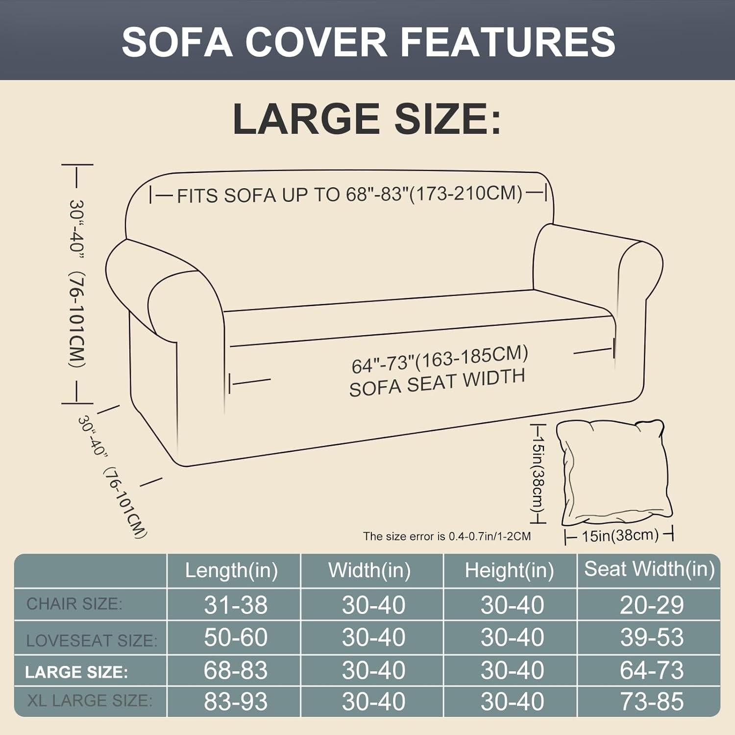 Funda de Sofá Estirable Luxshare Home Grande Camel 2 Cojines