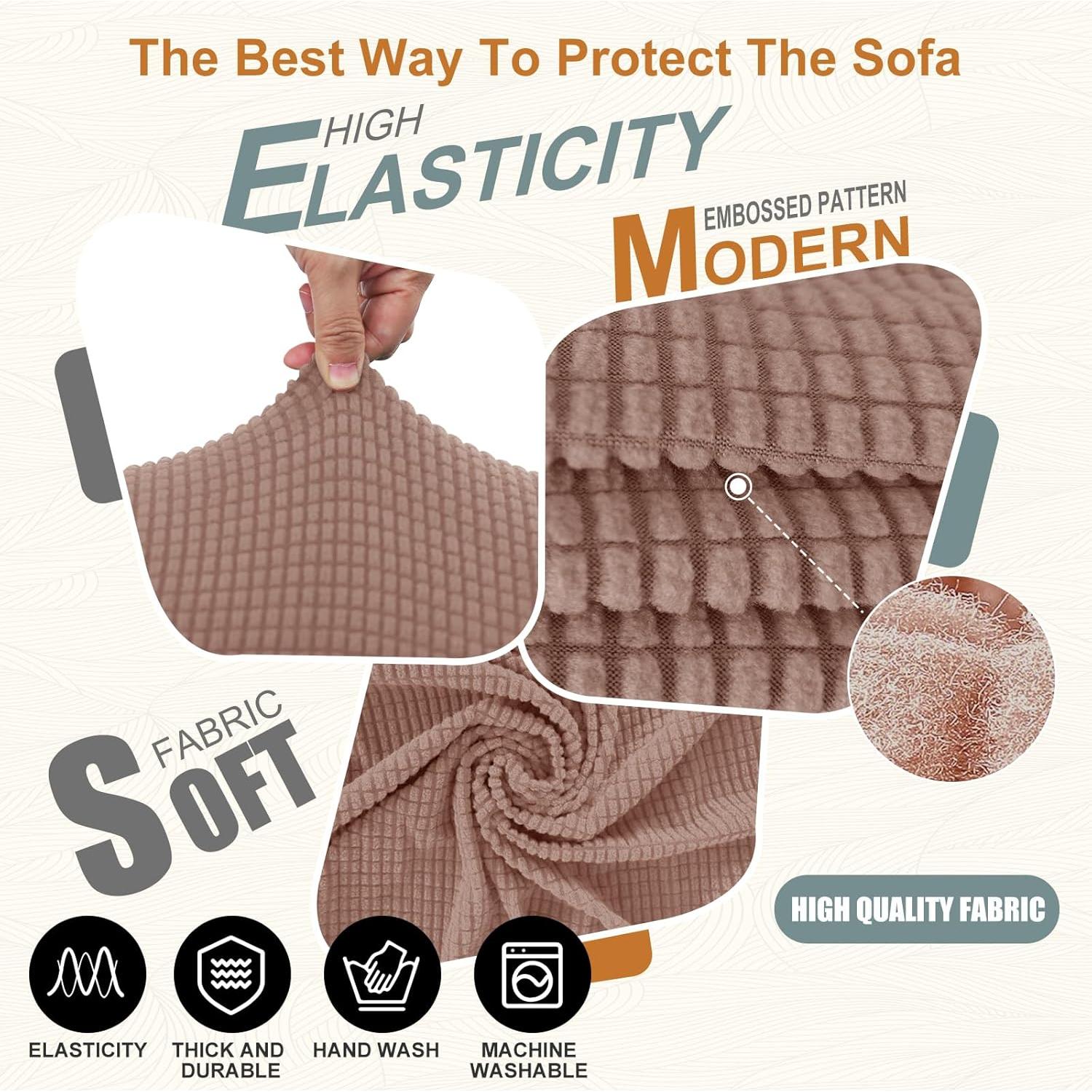 Funda de Sofá Estirable Luxshare Home Grande Camel 2 Cojines