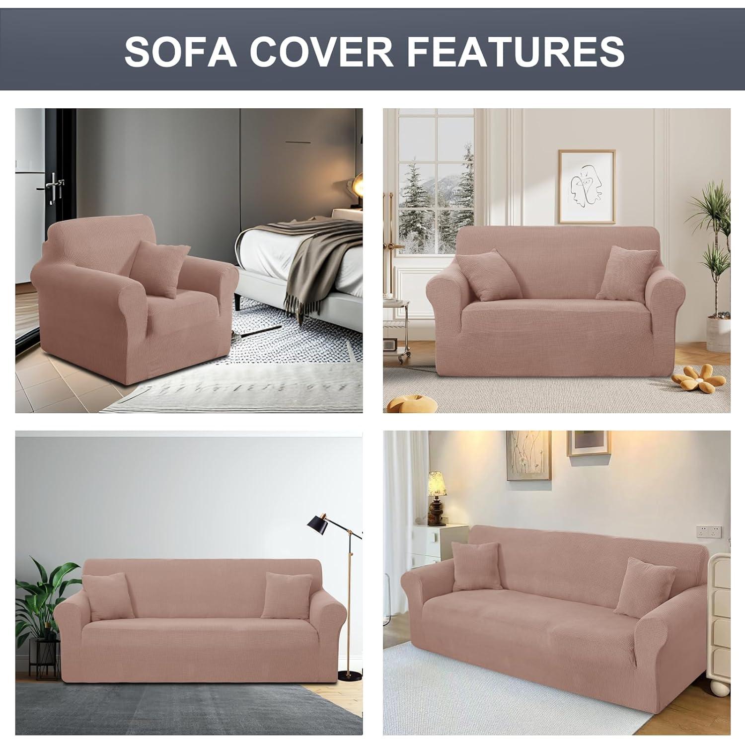 Funda de Sofá Estirable Luxshare Home Grande Camel 2 Cojines