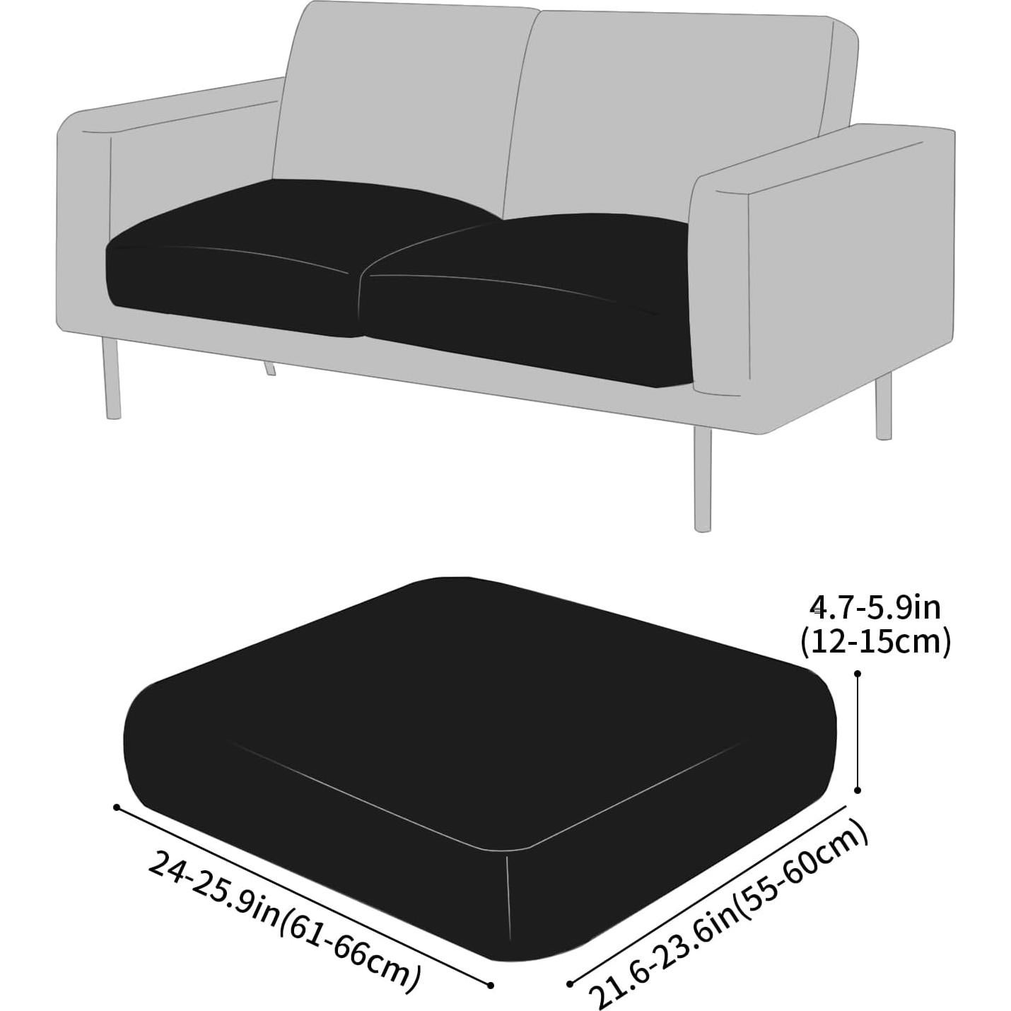 Funda de sofá elástica Fuloon cuero sintético negra 1 paquete