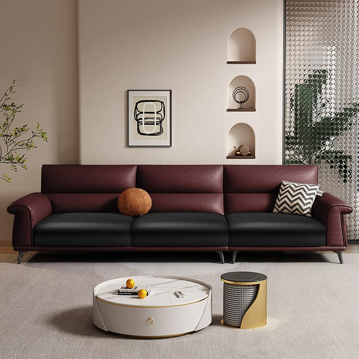 Funda de sofá elástica Fuloon cuero sintético negra 1 paquete