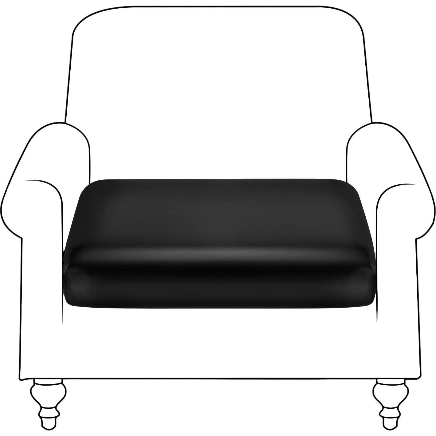 Funda de sofá elástica Fuloon cuero sintético negra 1 paquete