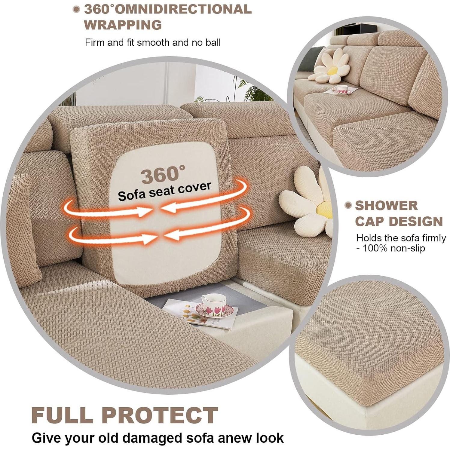 Funda de Sofá Universal ShowyLive Antideslizante Camel