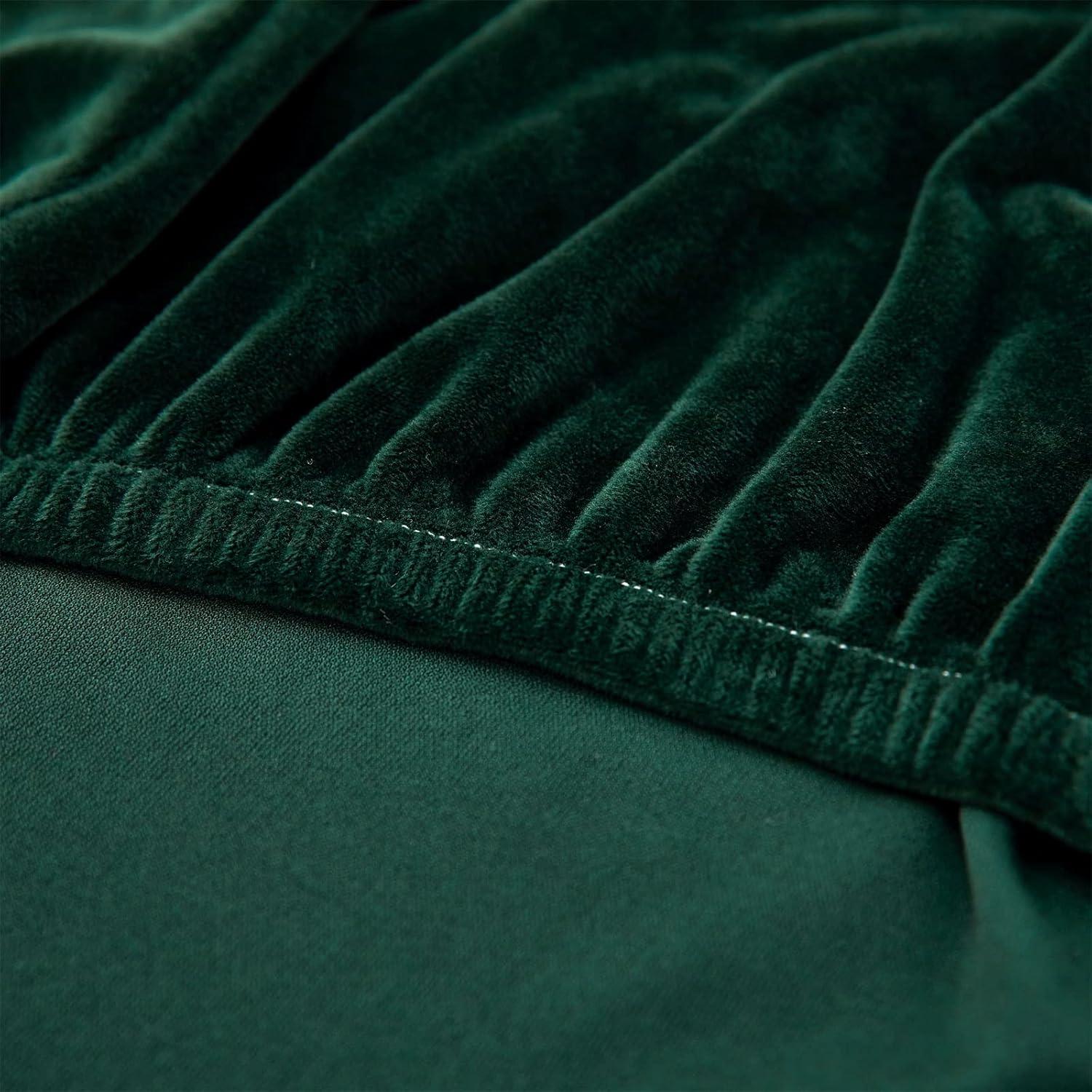 Funda de Sofá MIFXIN Terciopelo Verde Oscuro 1 Plaza