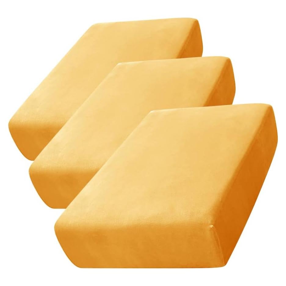 Funda de Cojín Terciopelo Acolchada CONRUSER Oro 3 Pzas