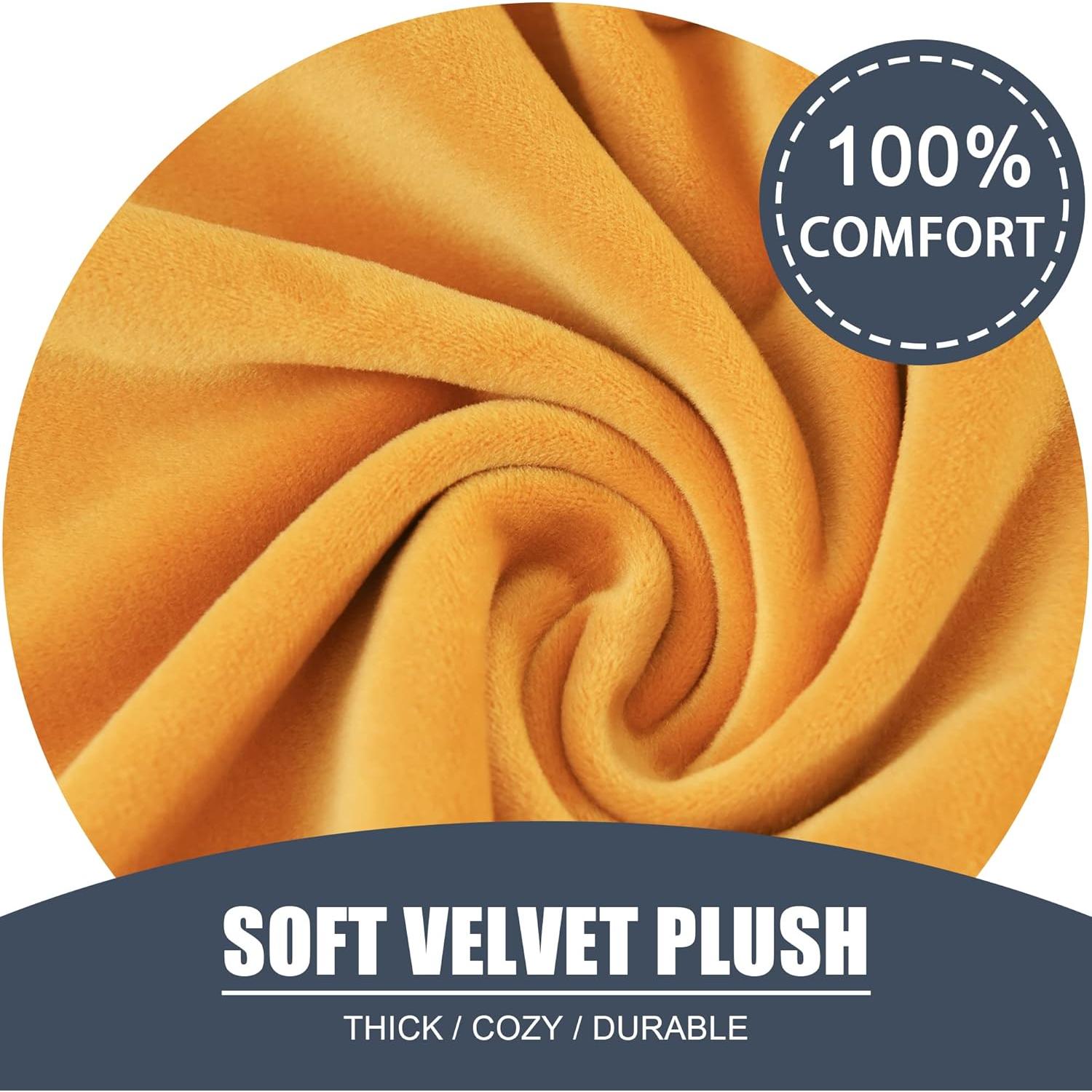 Funda de Cojín Terciopelo Acolchada CONRUSER Oro 3 Pzas