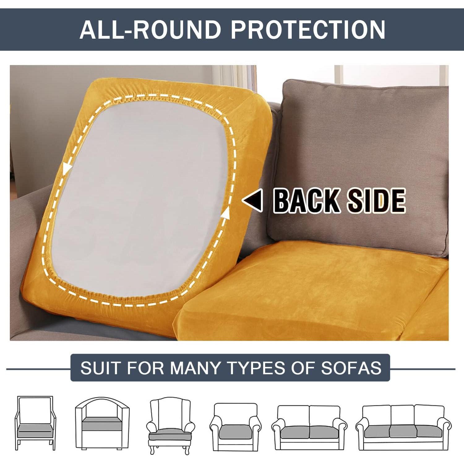 Funda de Cojín Terciopelo Acolchada CONRUSER Oro 3 Pzas