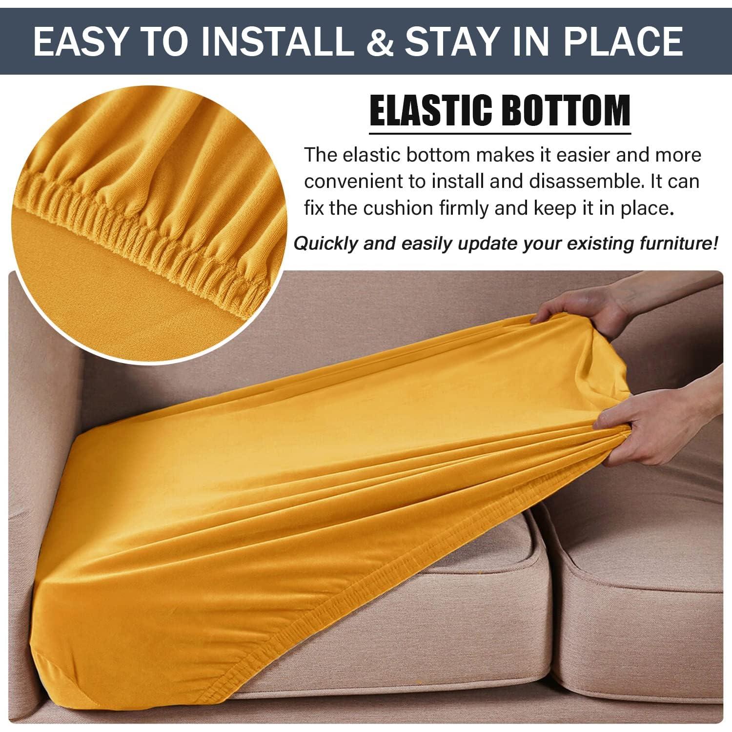 Funda de Cojín Terciopelo Acolchada CONRUSER Oro 3 Pzas