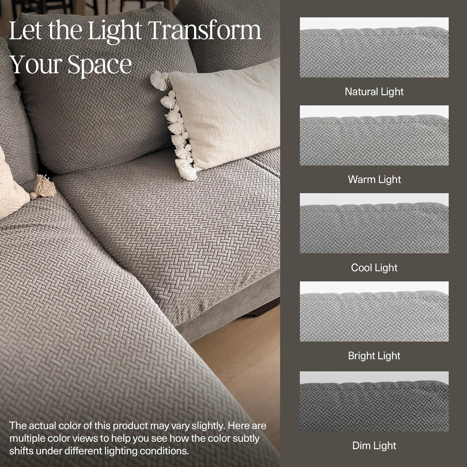 Funda de Sofá Nolan Interior Mediana Gris Carbón Antideslizante