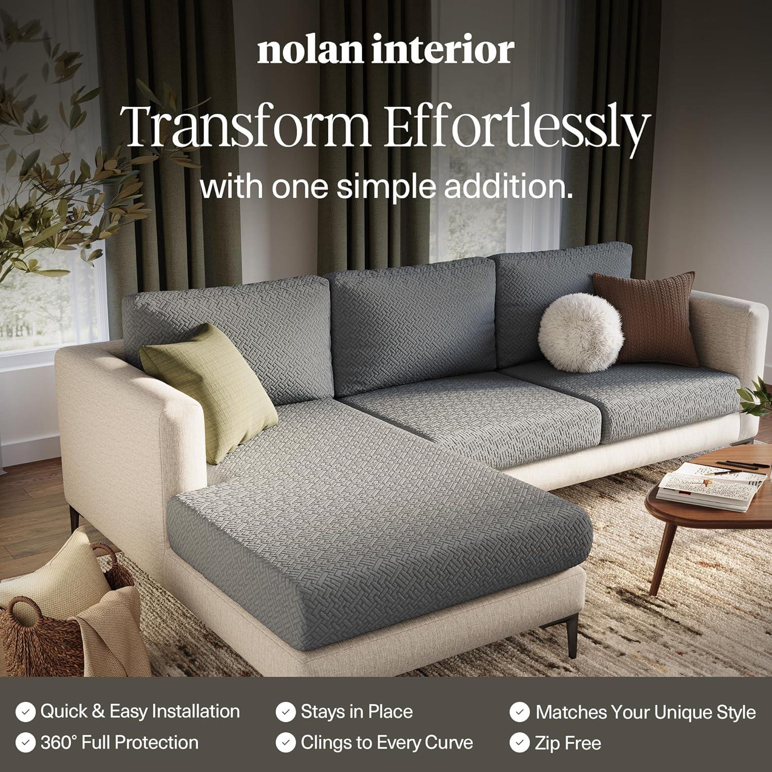 Funda de Sofá Nolan Interior Mediana Gris Carbón Antideslizante