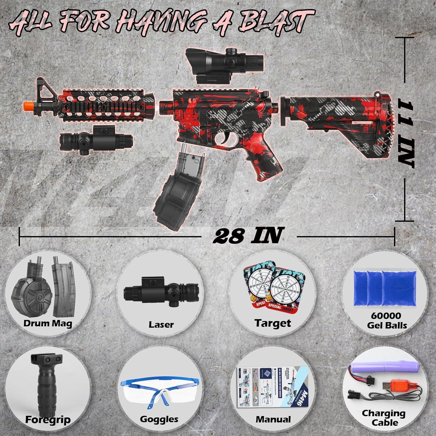 Lanzador de Gel Eléctrico Herisona M4RED-2022 60000 Geles