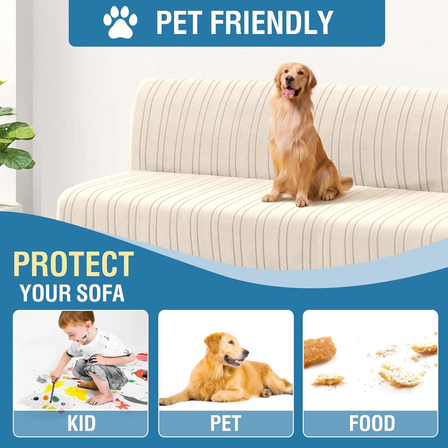 Funda de Futón H.VERSAILTEX Elástica Rayas Modernas Natural